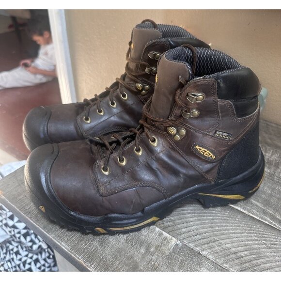 KEEN MT Vernon Size 12 Ee Brown Waterproof Steel Toe Men's Work Boots - Picture 1 of 5